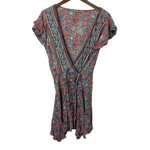 Nostalgia Multicolor Floral Wrap Dress‎